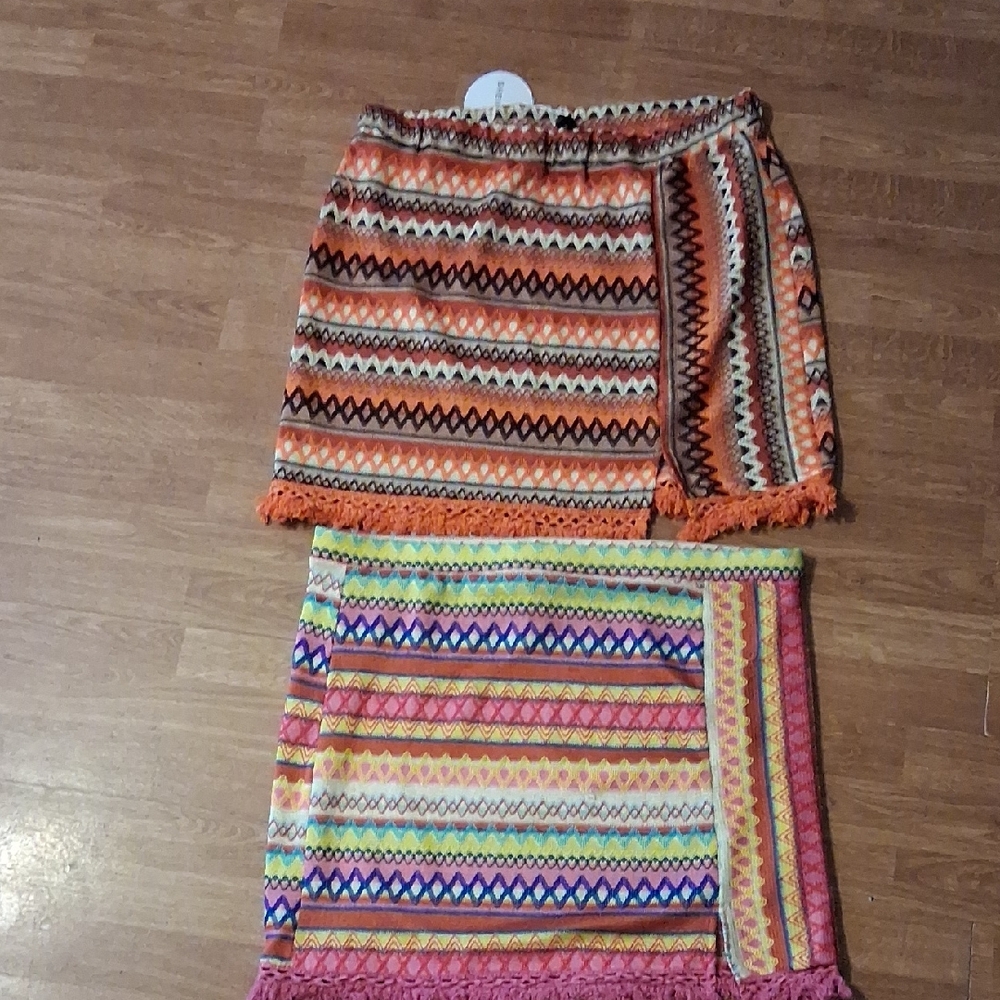 Multi Color Patterned Summer Mini Skirts 4x